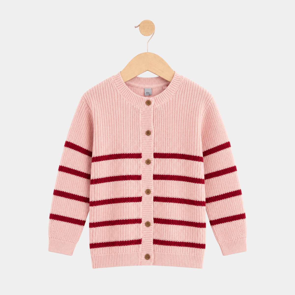 Girls Pink Stripe Cardigan from You Know Who's