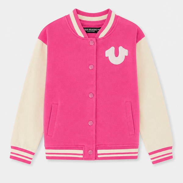 Girls Pink True Religion Varsity Jacket from You Know Who's