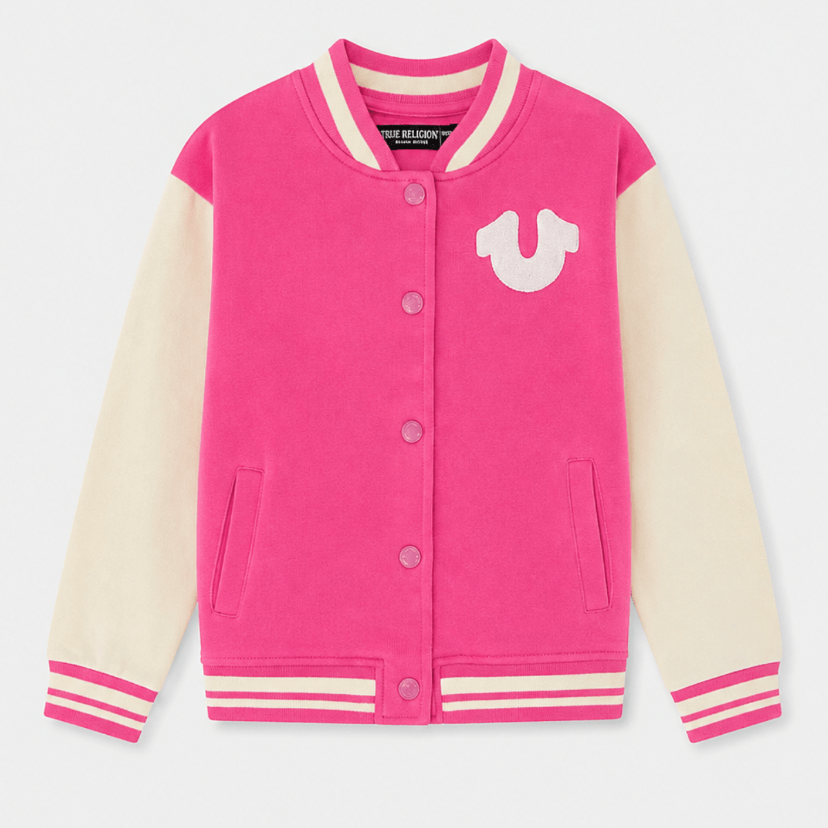Girls Pink True Religion Varsity Jacket from You Know Who's