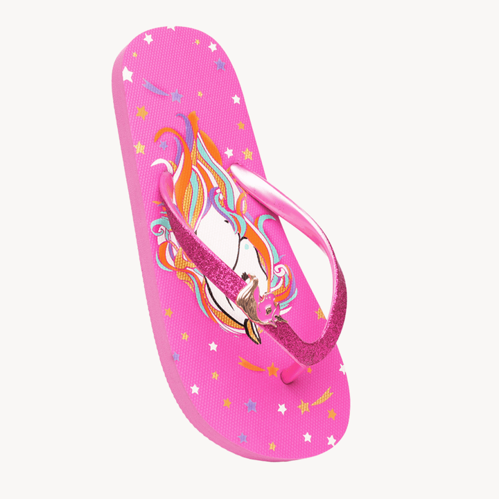 Girls Pink Unicorn Flip Flop from You Know Who's