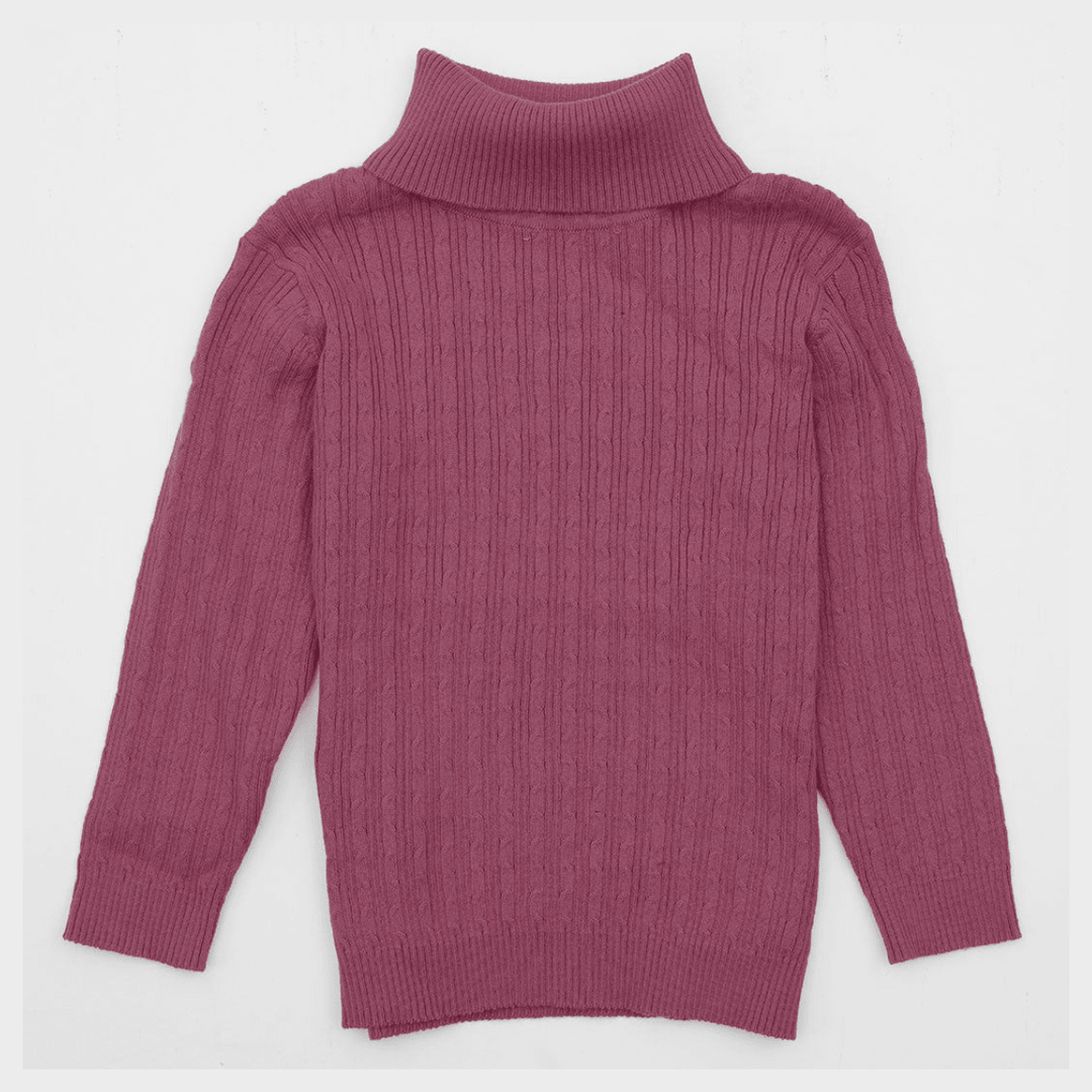 Girls Plum Knitted Polo from You Know Who's