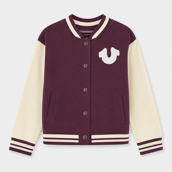 Girls Plum True Religion Varsity Jacket from You Know Who's