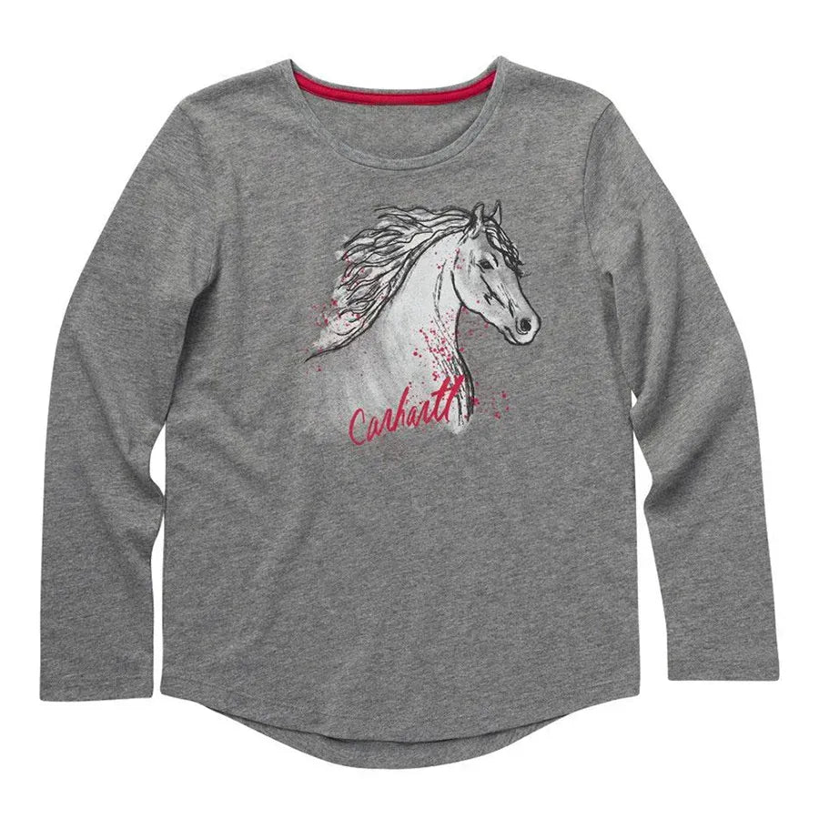 Girls Printed Grey Horse Long Sleeve Carhartt Top from You Know Who's