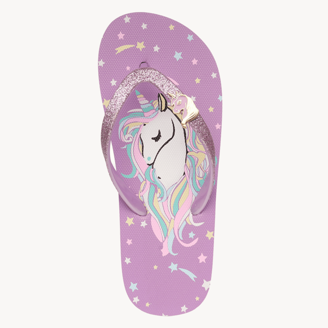 Girls Purple Unicorn Flip Flop from You Know Who's