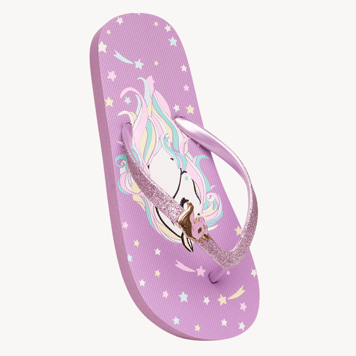 Girls Purple Unicorn Flip Flop from You Know Who's