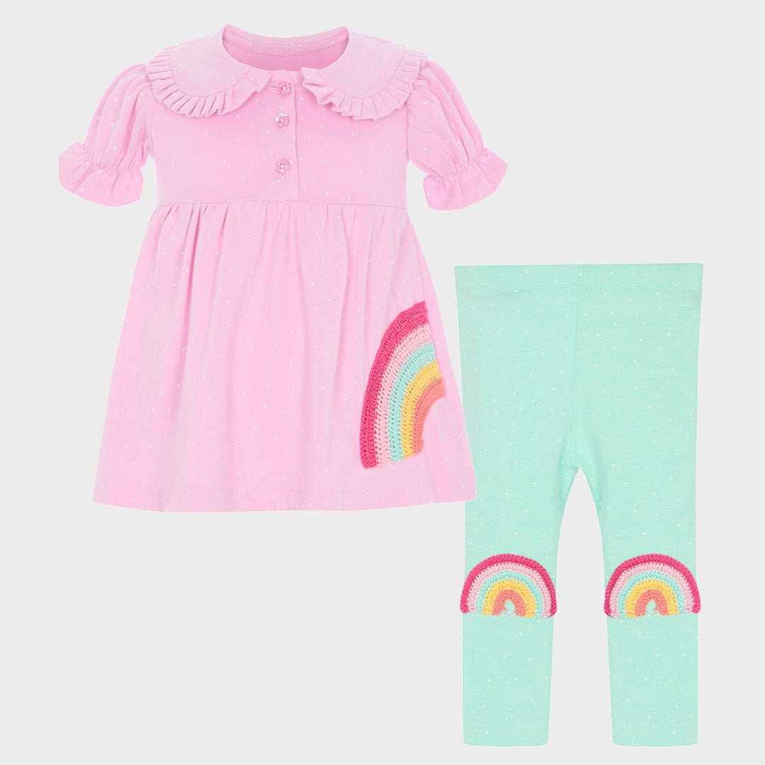 Girls` Rainbow Dress and Legging Set from You Know Who's