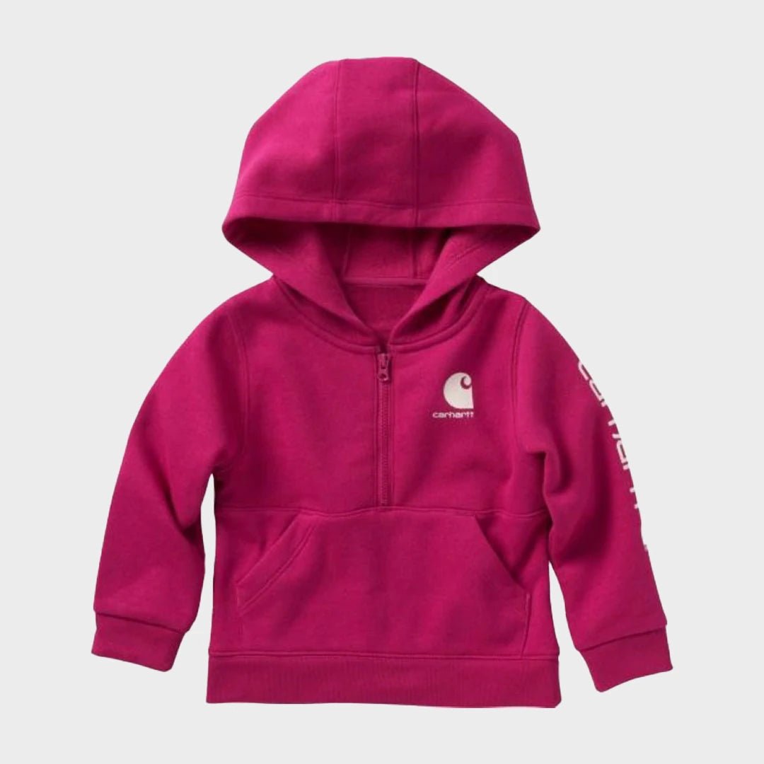 Girls Raspberry Carhartt 1/4 Zip Hoodie from You Know Who's