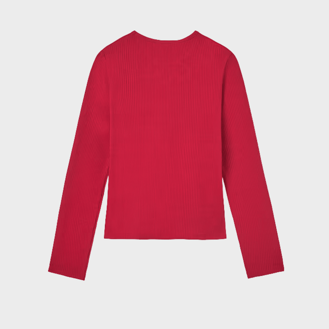 Girls Red Cut Out Ribbed Top (8 - 14Y) from You Know Who's