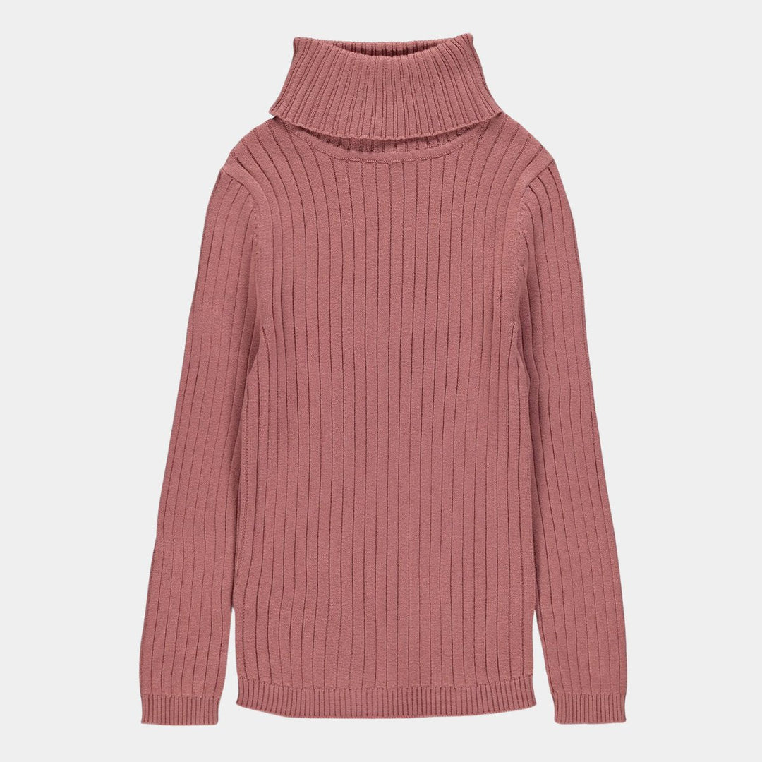 Girls Rib Knit Roll Neck Top from You Know Who's