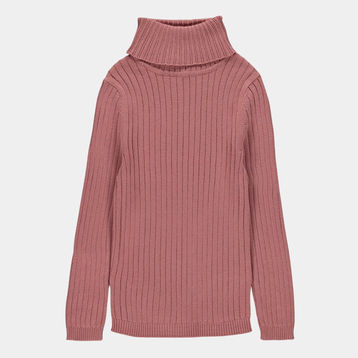 Girls Rib Knit Roll Neck Top from You Know Who's