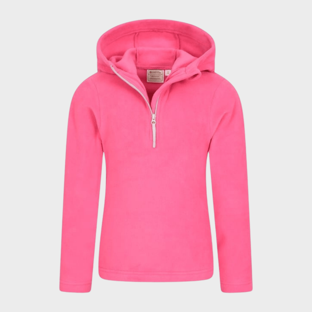 Girls Rosa Plain Hooded Half Zip Fleece from You Know Who's