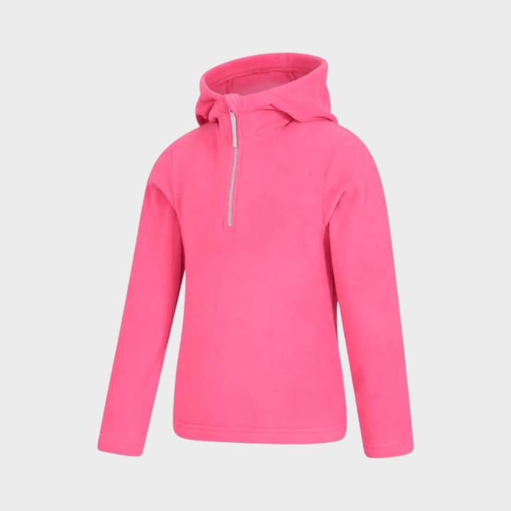 Girls Rosa Plain Hooded Half Zip Fleece from You Know Who's