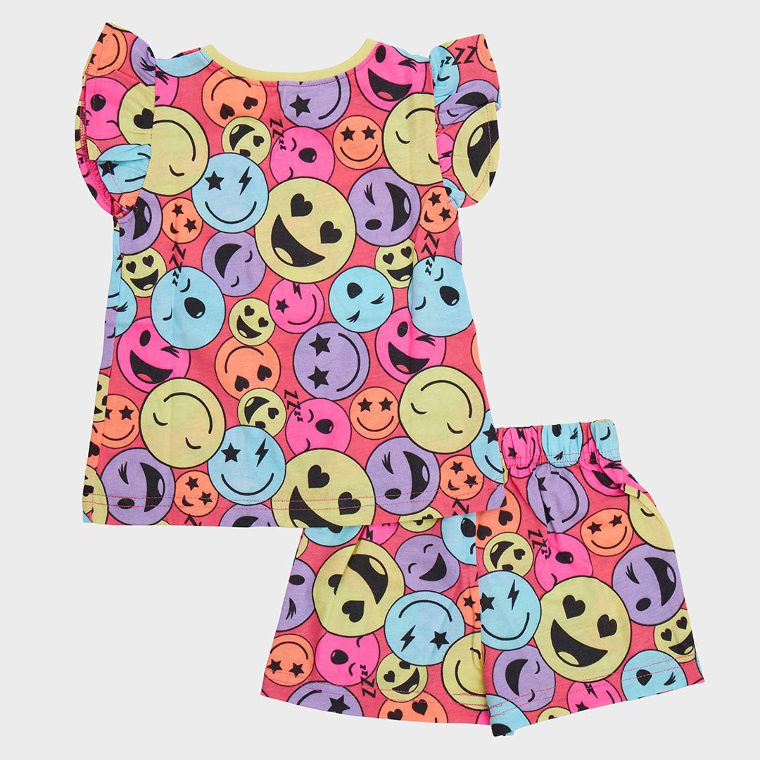 Girls Smiley Faces Shorty PJs from You Know Who's