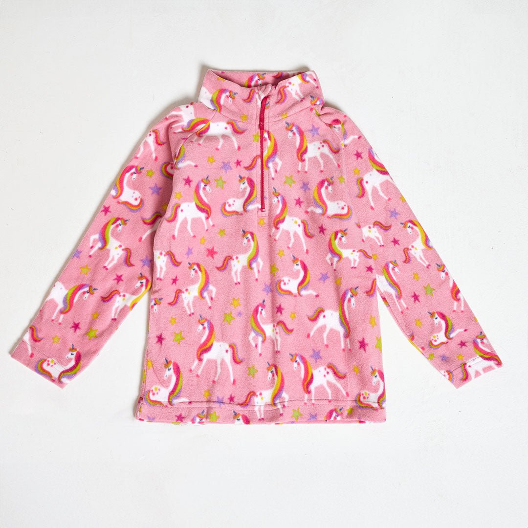 Girls Unicorn Printed Half Fleece Tops from You Know Who's
