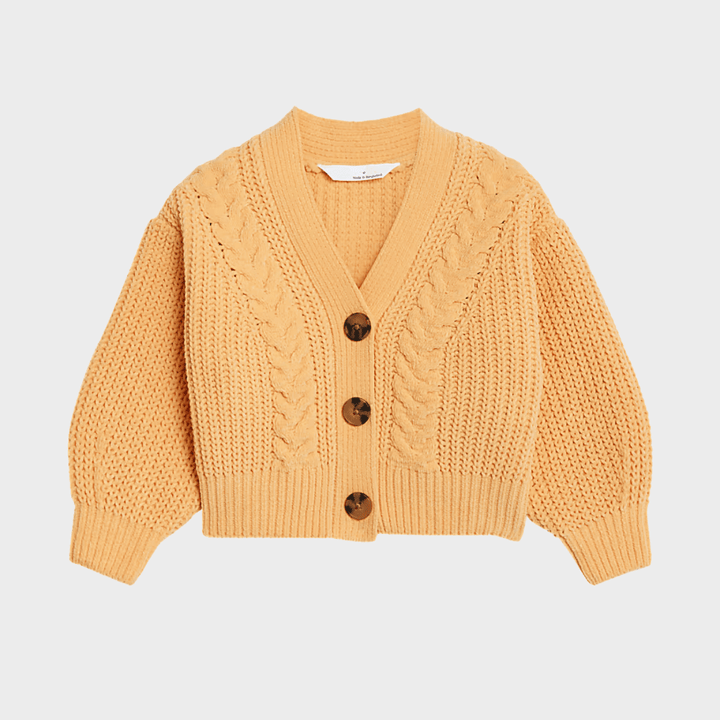 Girls Yellow Knitted Cardigan from You Know Who's