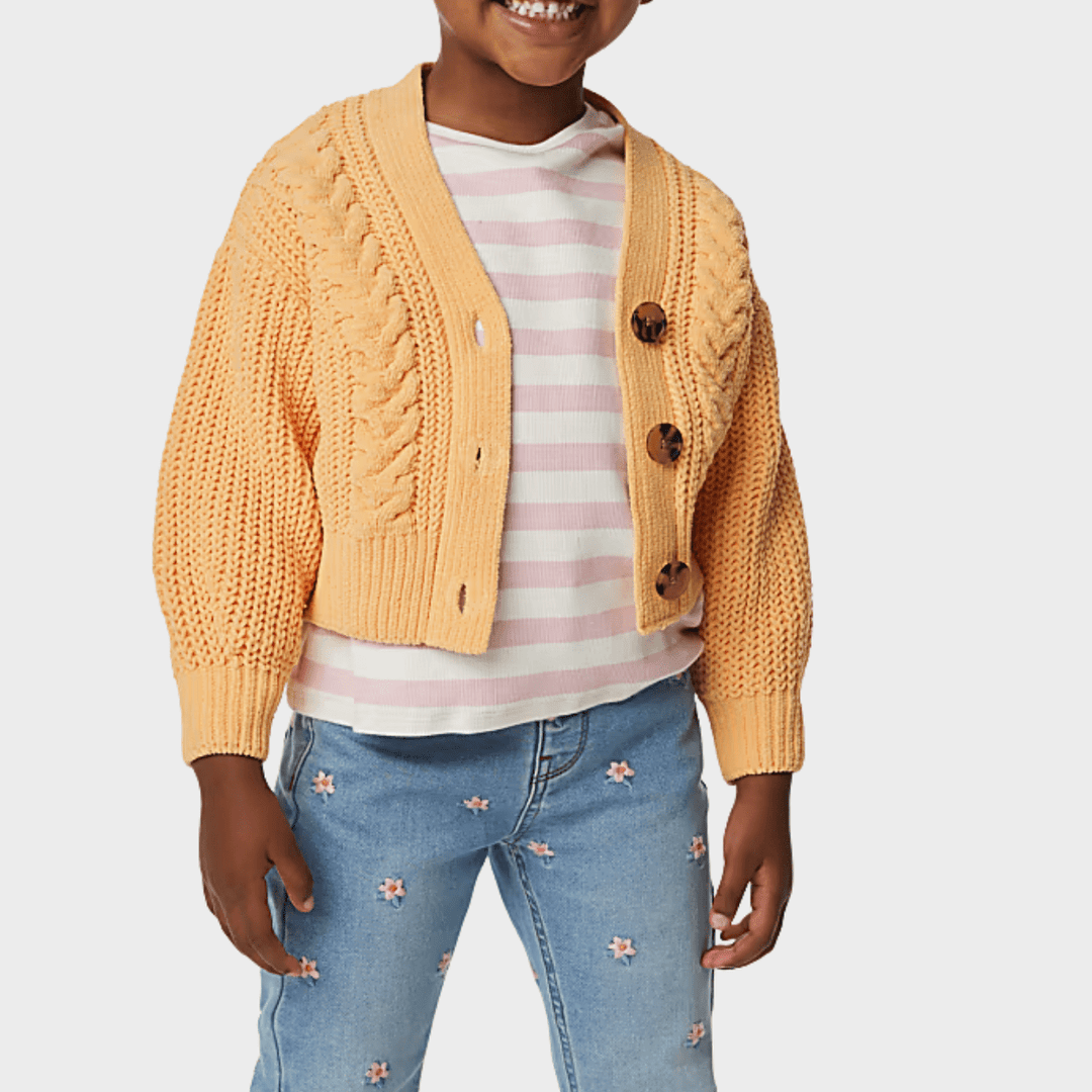 Girls Yellow Knitted Cardigan from You Know Who's