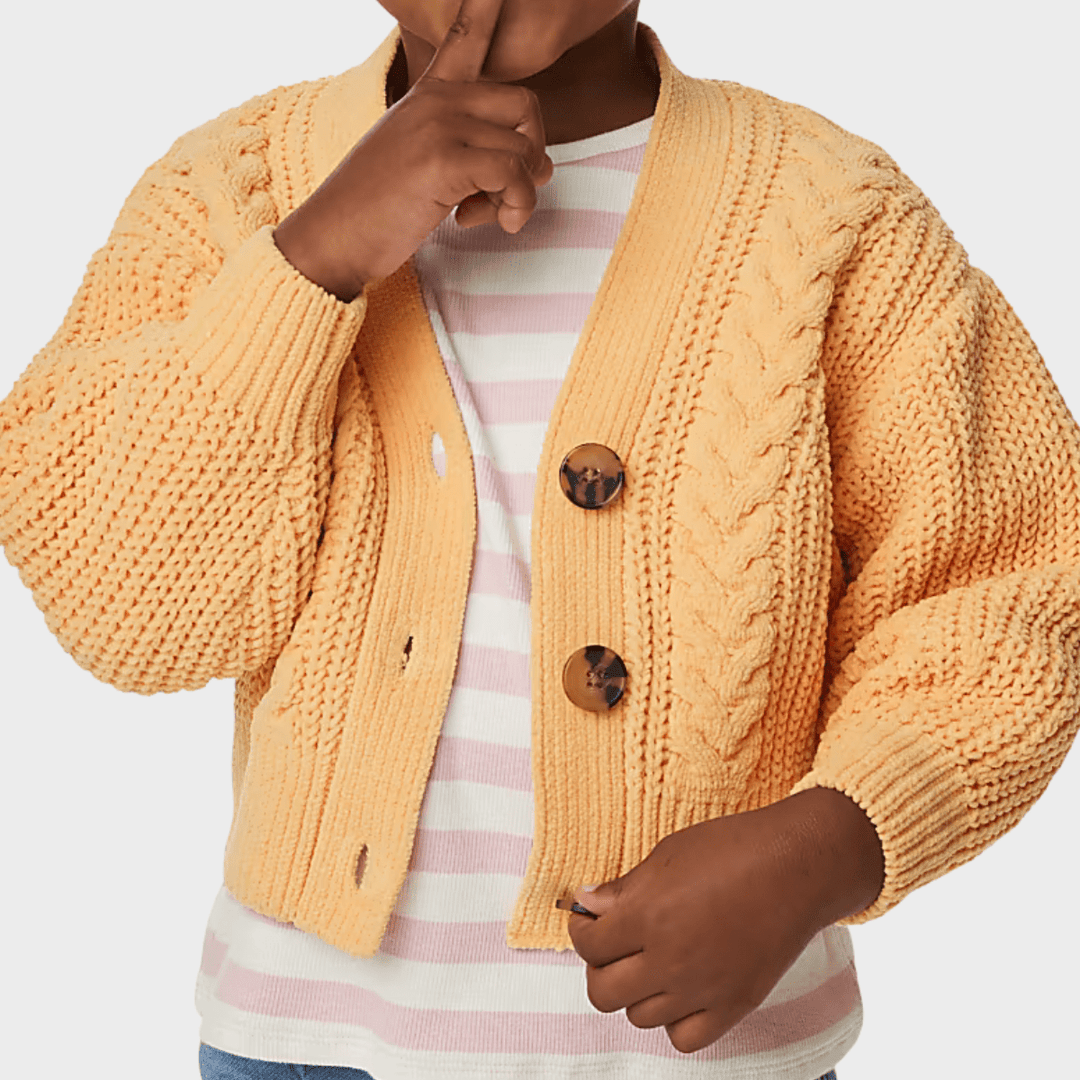 Girls Yellow Knitted Cardigan from You Know Who's