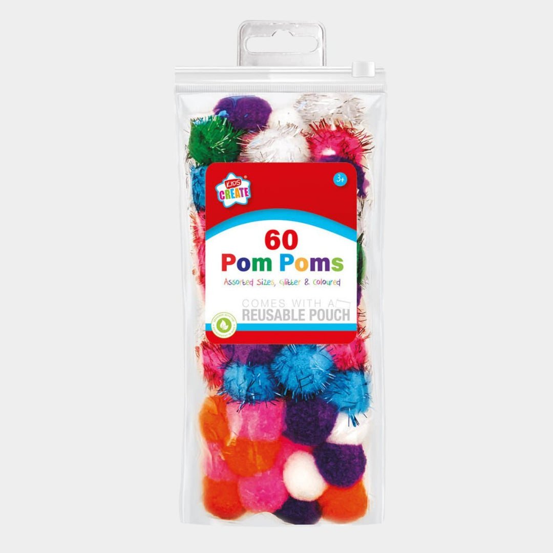 Glitter Pom Poms 60pc from You Know Who's