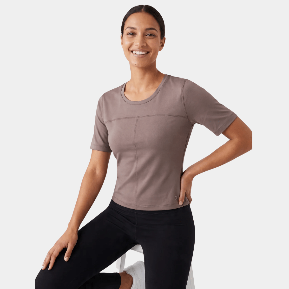 GM Taupe Fitted Gym Top from You Know Who's