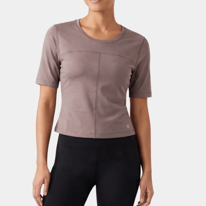 GM Taupe Fitted Gym Top from You Know Who's