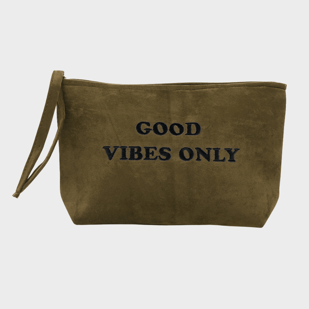 Good Vibes Suede Pouch Khaki from You Know Who's