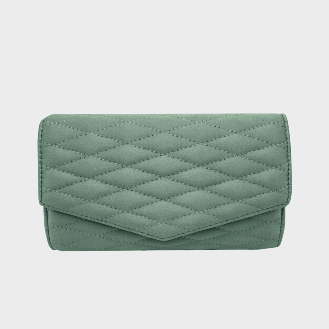 Green Diamond Quilted Clutch Bag from You Know Who's