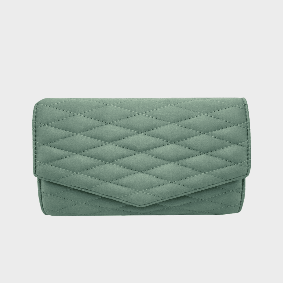 Green Diamond Quilted Clutch Bag from You Know Who's