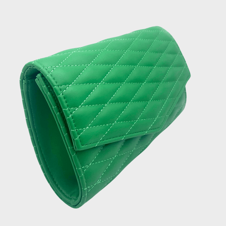 Green Diamond Quilted Clutch Bag from You Know Who's