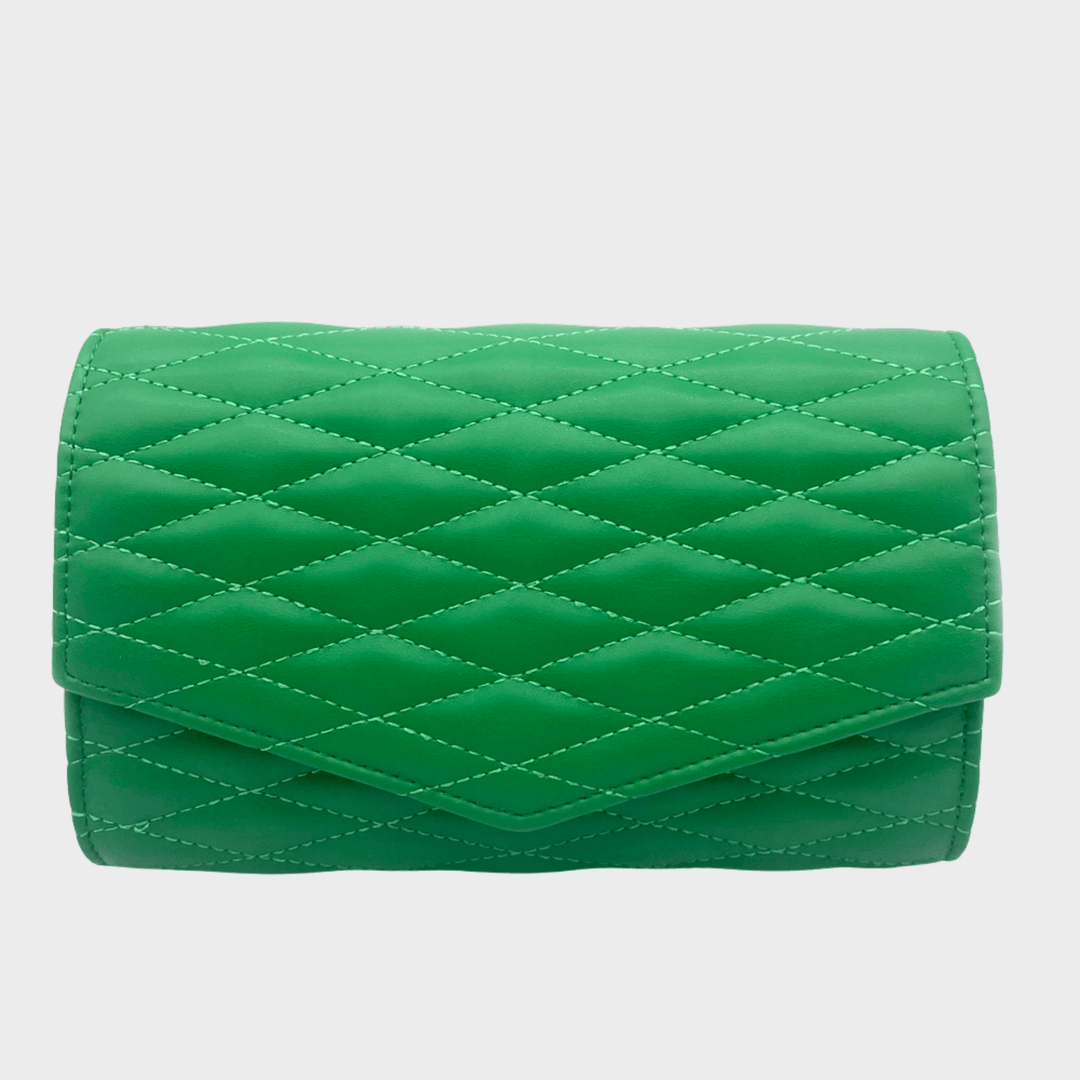 Green Diamond Quilted Clutch Bag from You Know Who's