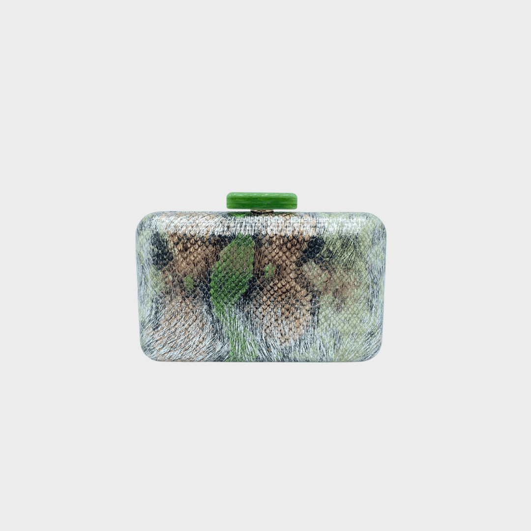 Green Faux Snakeskin Printed Clutch from You Know Who's