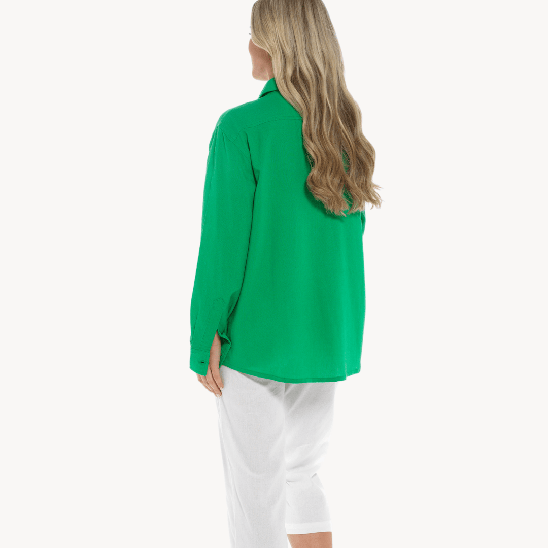 Green Linen Mix Shirt from You Know Who's