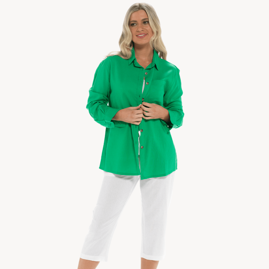 Green Linen Mix Shirt from You Know Who's