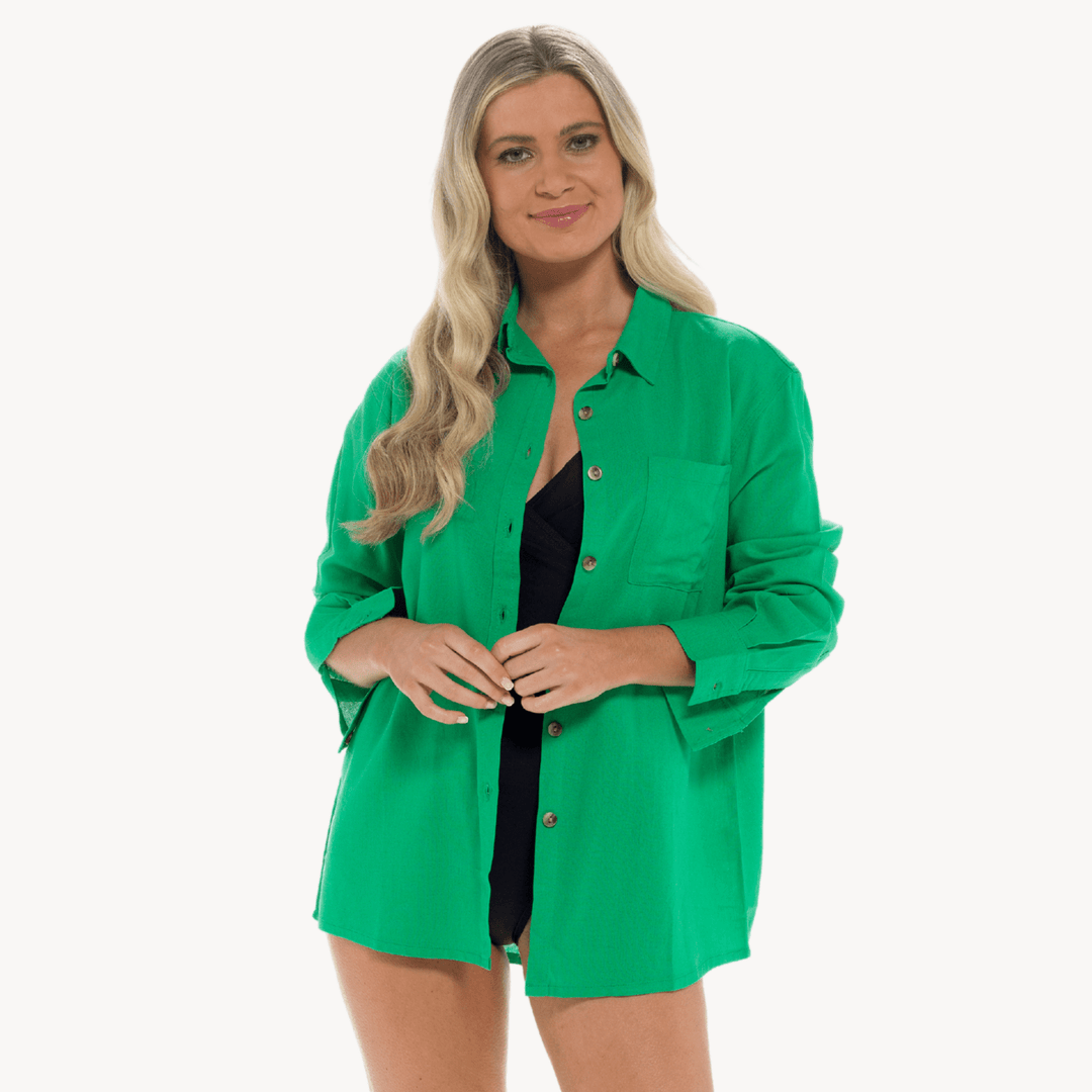 Green Linen Mix Shirt from You Know Who's