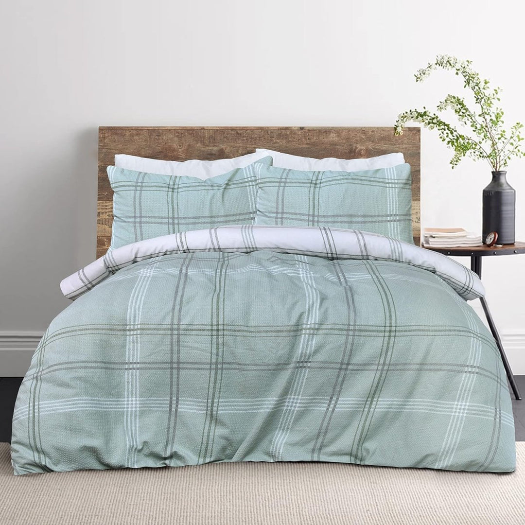 Green Waffle Check Duvet Cover from You Know Who's