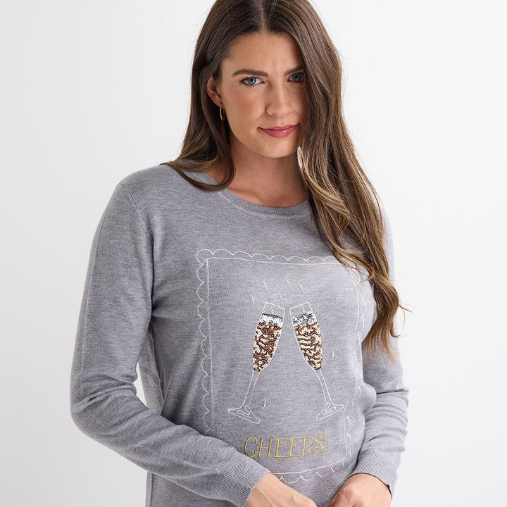 Grey Cheers Christmas Jumper from You Know Who's