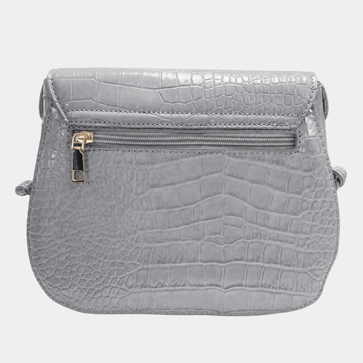 Grey Faux Croc Crossbody Bag from You Know Who's