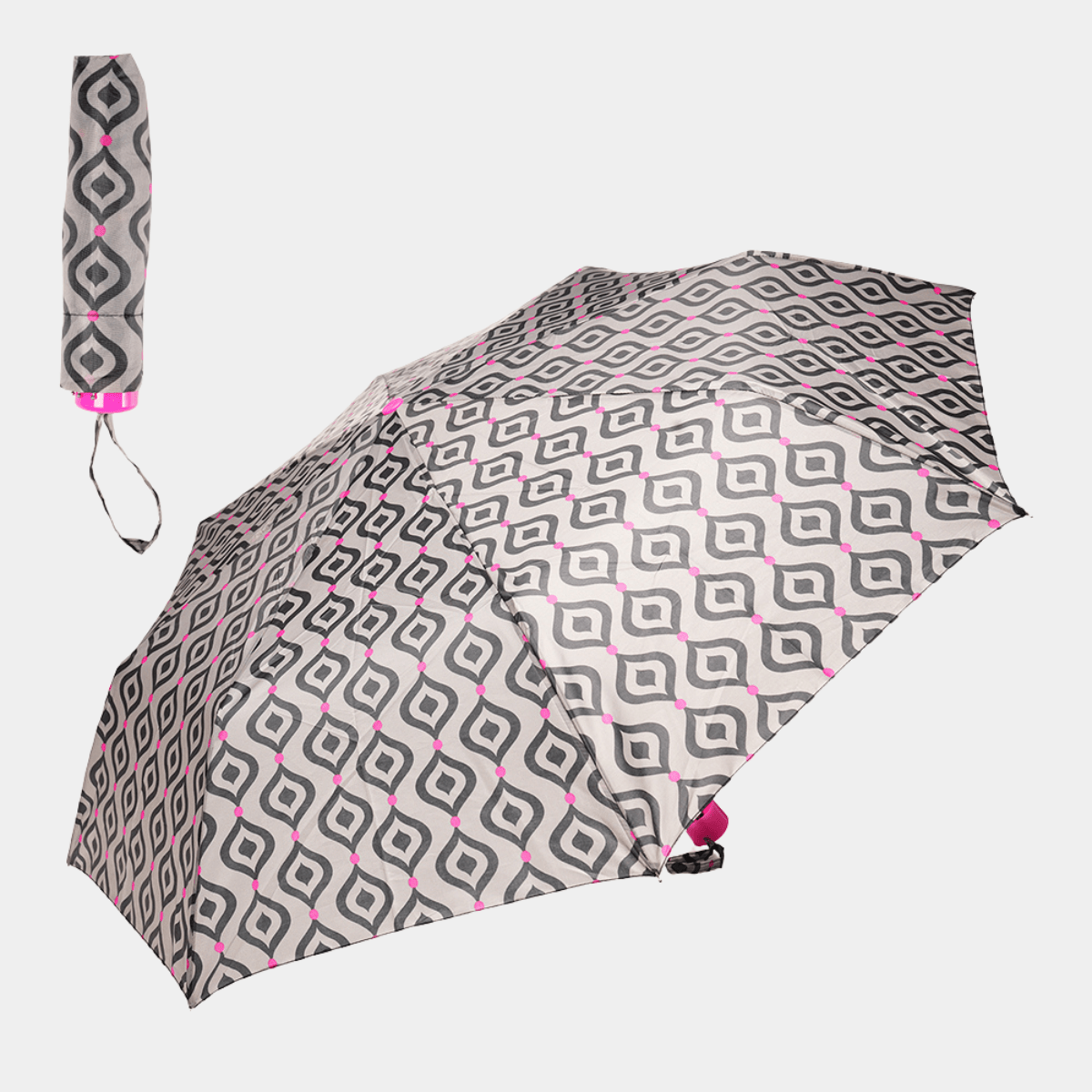 Grey Geometric Supermini Umbrella from You Know Who's
