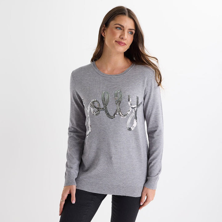 Grey Jolly Christmas Jumper from You Know Who's