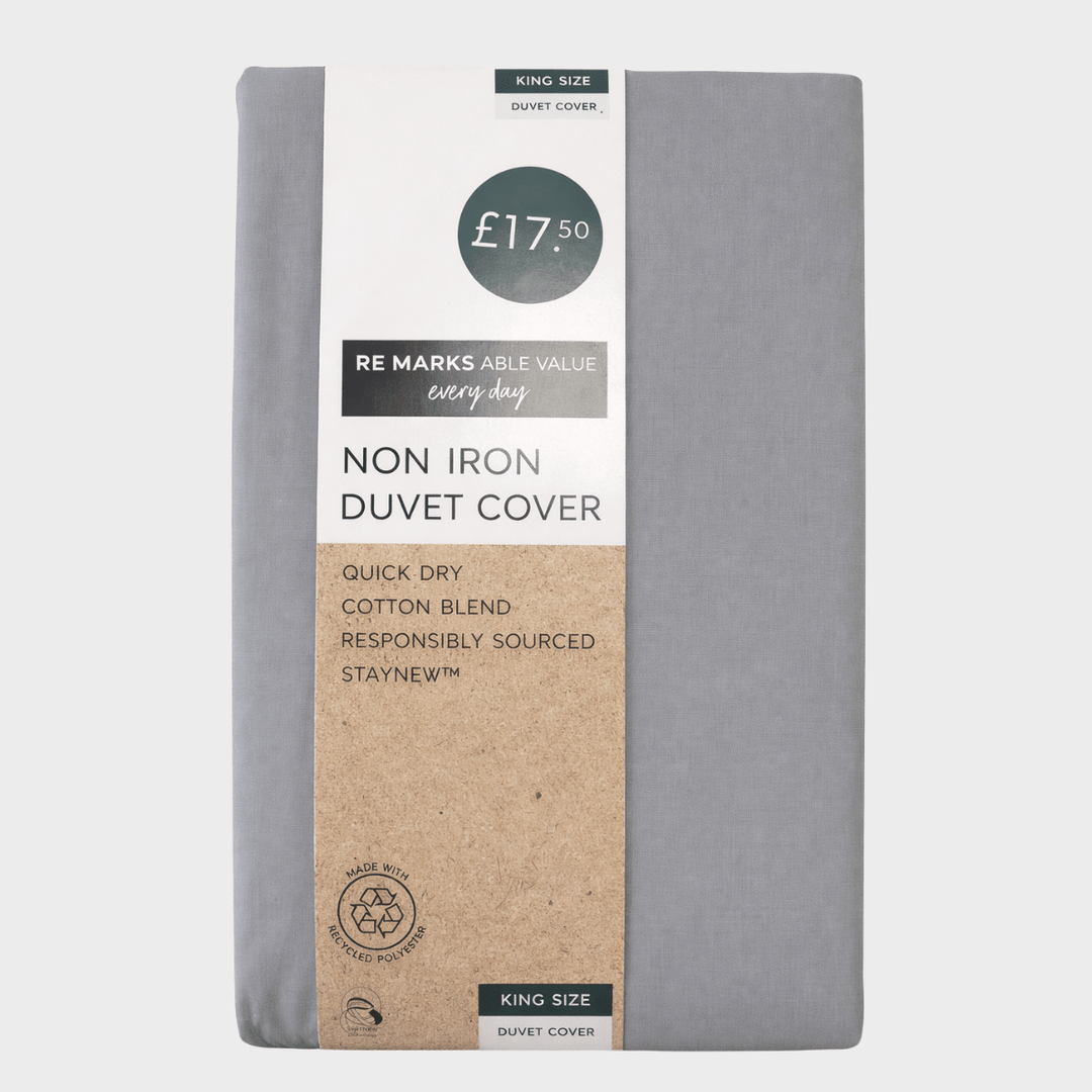 Grey Non Iron Duvet Set from You Know Who's
