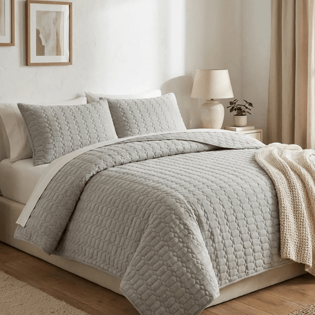 Grey Quilted Duvet Set from You Know Who's