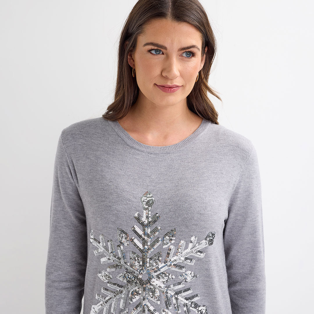 Grey Snowflake Christmas Jumper from You Know Who's