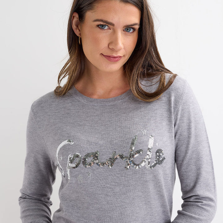 Grey Sparkle Christmas Jumper from You Know Who's