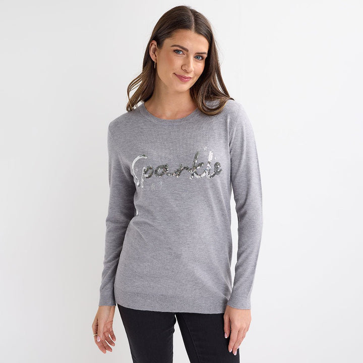 Grey Sparkle Christmas Jumper from You Know Who's