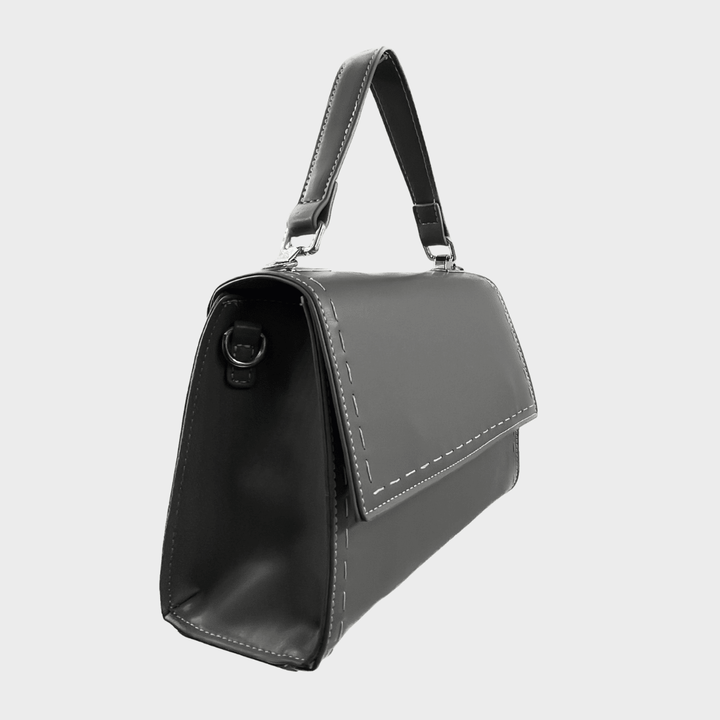 Grey Structured Flap Shoulder Bag from You Know Who's