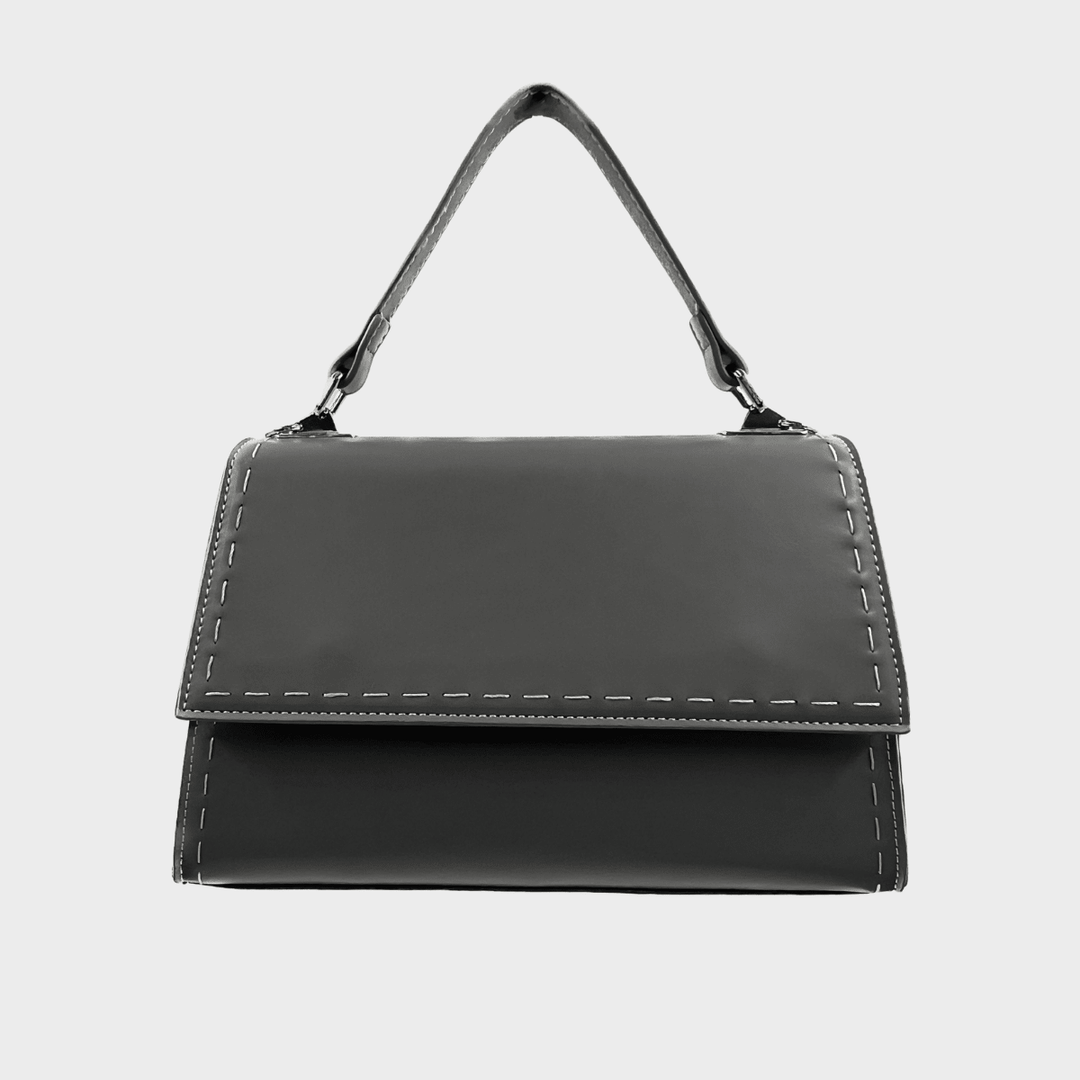 Grey Structured Flap Shoulder Bag from You Know Who's