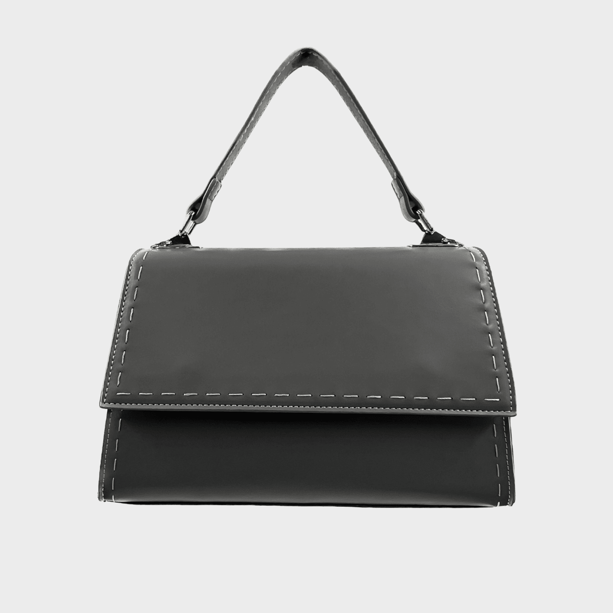 Grey Structured Flap Shoulder Bag from You Know Who's
