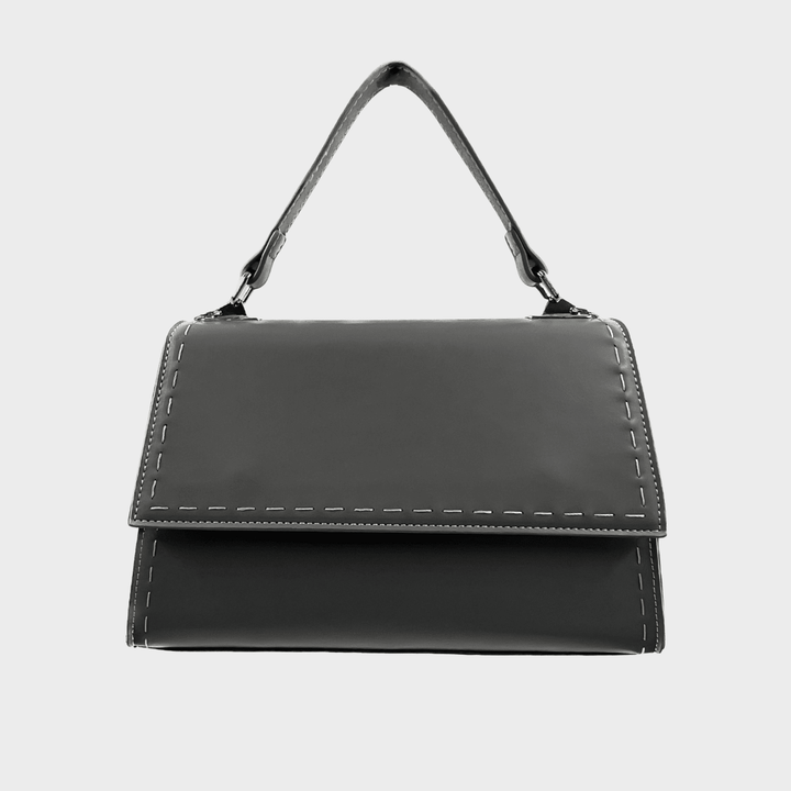 Grey Structured Flap Shoulder Bag from You Know Who's