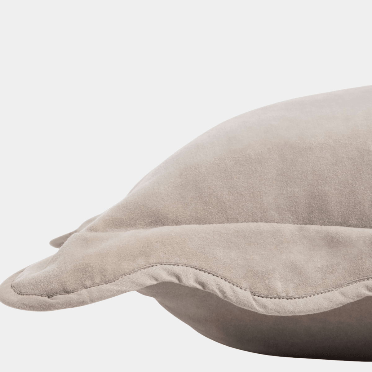 Grey Velvet SCallop Edge Cushion from You Know Who's