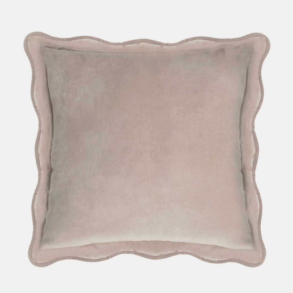 Grey Velvet SCallop Edge Cushion from You Know Who's