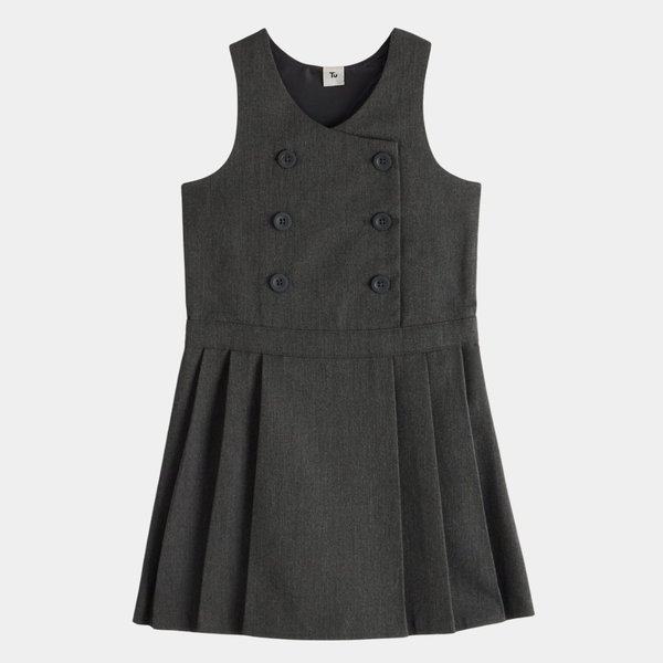 Girls Button School Pinafore
